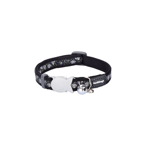 Kattenhalsband Red Dingo Diamond 20-32 cm Zwart