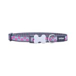 Hondenhalsband Red Dingo STYLE HOT PINK ON COOL GREY 15 mm x 24-36 cm Grijs