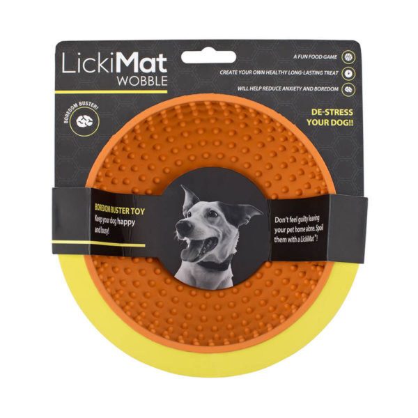 Voerbak voor honden Lickimat Wobble Oranje Orange Rubber