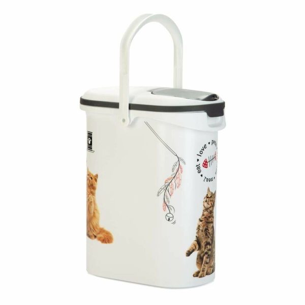 Jerrycan voor dierenvoer Curver Love Pets Kat Wit 4 Kg