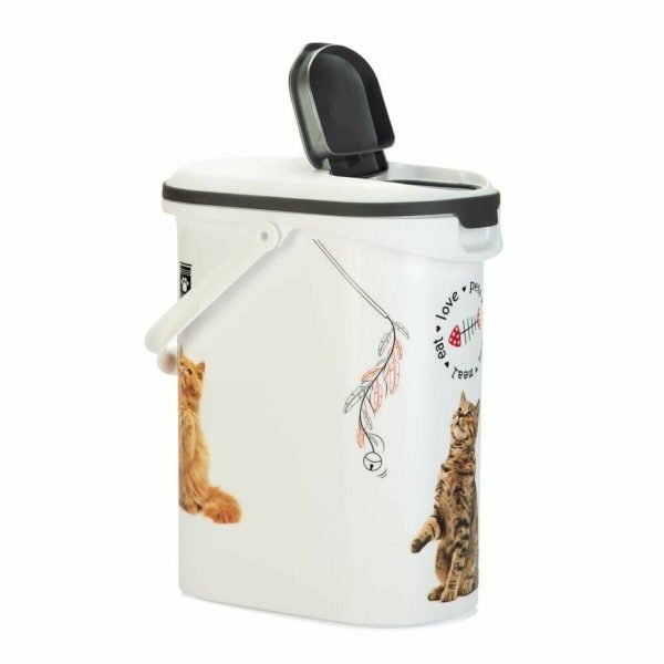 Jerrycan voor dierenvoer Curver Love Pets Kat Wit 4 Kg