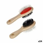 Hondenkam Rood Zwart Bruin Staal Plastic (9 x 5 x 21 cm) (24 Stuks)