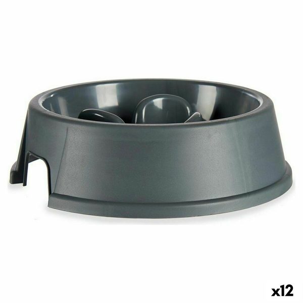 Anti-schrok voerbak Antraciet Plastic (27 x 7,5 x 27 cm) (12 Stuks)