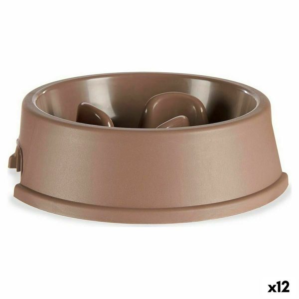 Anti-schrok voerbak Beige Plastic (27 x 7,5 x 27 cm) (12 Stuks)