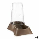 Dierenvoederbak Dispenser Beige Plastic 1,5 L 16 x 24,5 x 24 cm (8 Stuks)