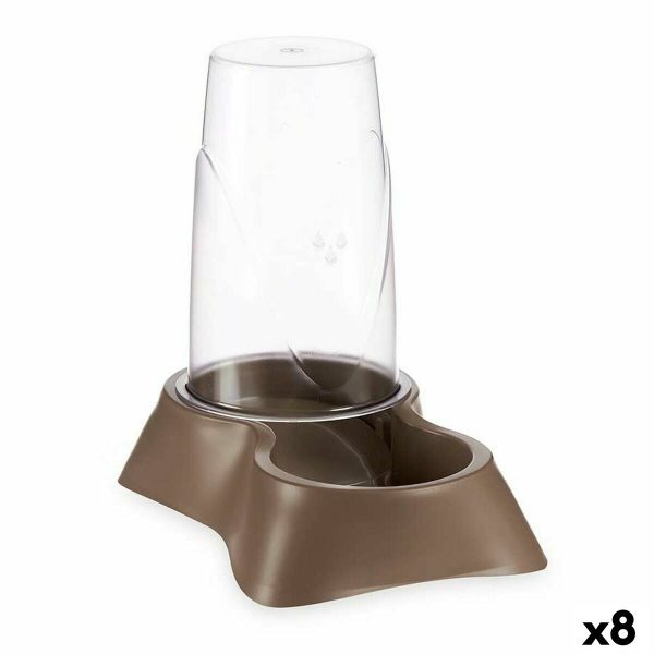 Dierenvoederbak Dispenser Beige Plastic 1,5 L 16 x 24,5 x 24 cm (8 Stuks)