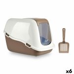 Kattenbak Wit Beige Plastic 39,7 x 57 x 39 cm (6 Stuks)
