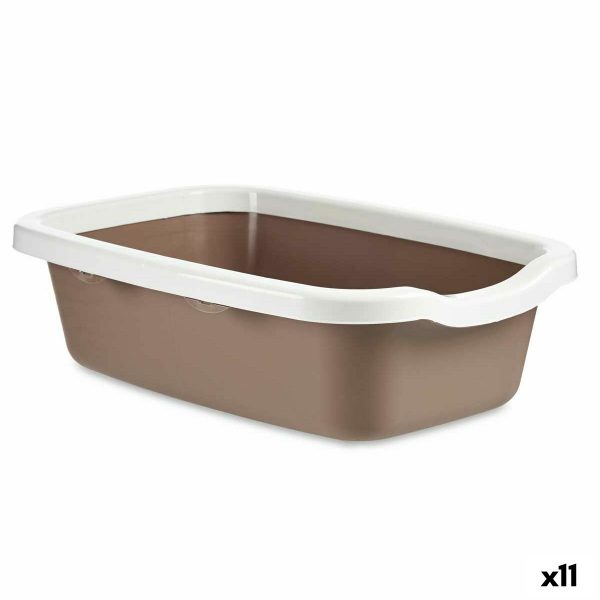 Kattenbak Wit Beige Plastic 38 x 16 x 58,5 cm (11 Stuks)