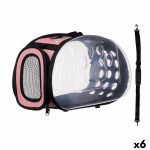 Draagmand Zwart Roze Plastic 37 x 17 x 22 cm (6 Stuks)