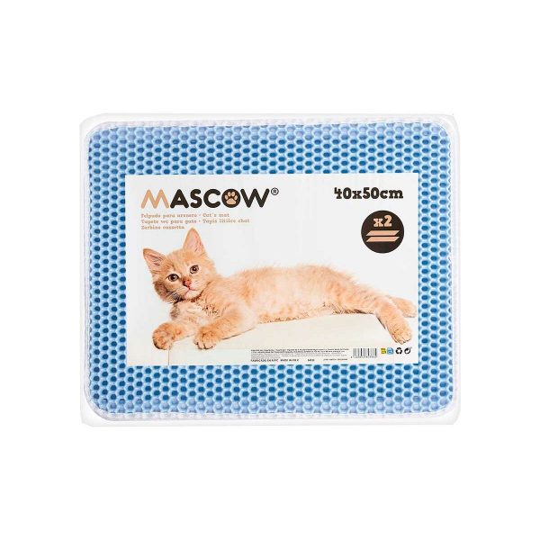 Mat voor kattenbak Blauw 50 x 40 x 1,5 cm (12 Stuks)