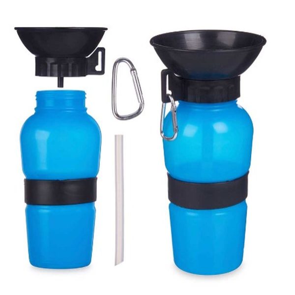 Waterdrinkfles voor Honden Blauw Zwart Metaal Plastic 500 ml