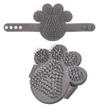 Borstel Huisdieren 11 x 3 x 10,5 cm Grijs Metaal Siliconen (24 Stuks)