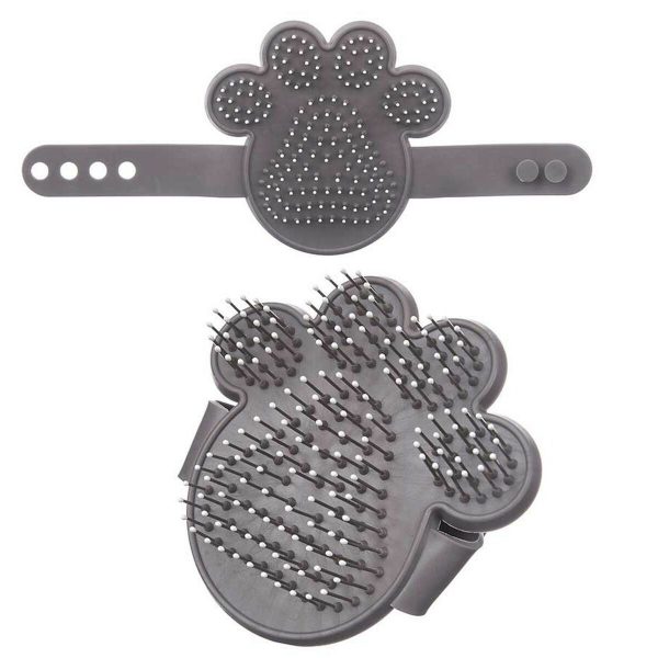 Borstel Huisdieren 11 x 3 x 10,5 cm Grijs Metaal Siliconen (24 Stuks)