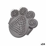 Borstel Huisdieren 11 x 3 x 10,5 cm Grijs Metaal Siliconen (24 Stuks)