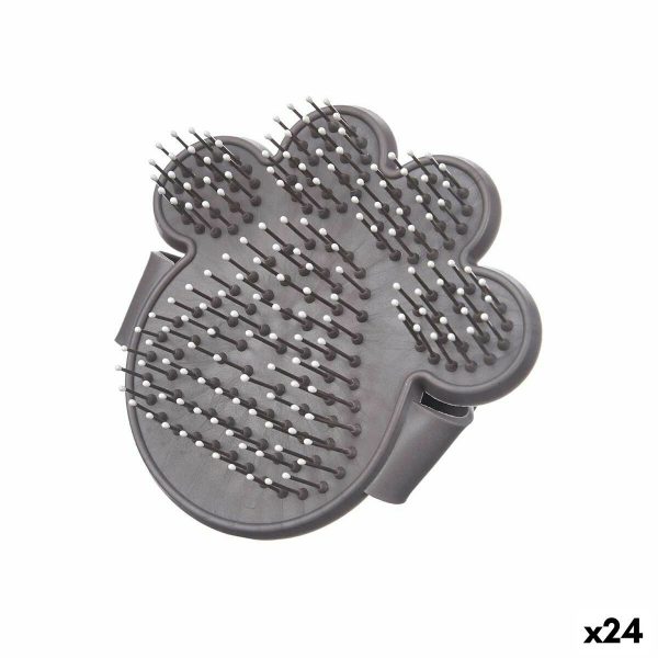 Borstel Huisdieren 11 x 3 x 10,5 cm Grijs Metaal Siliconen (24 Stuks)
