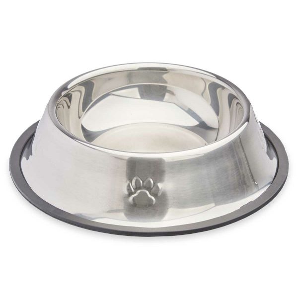Voerbak voor honden Zilverkleurig Grijs Rubber Metaal 22 x 6 x 22 cm (12 Stuks)